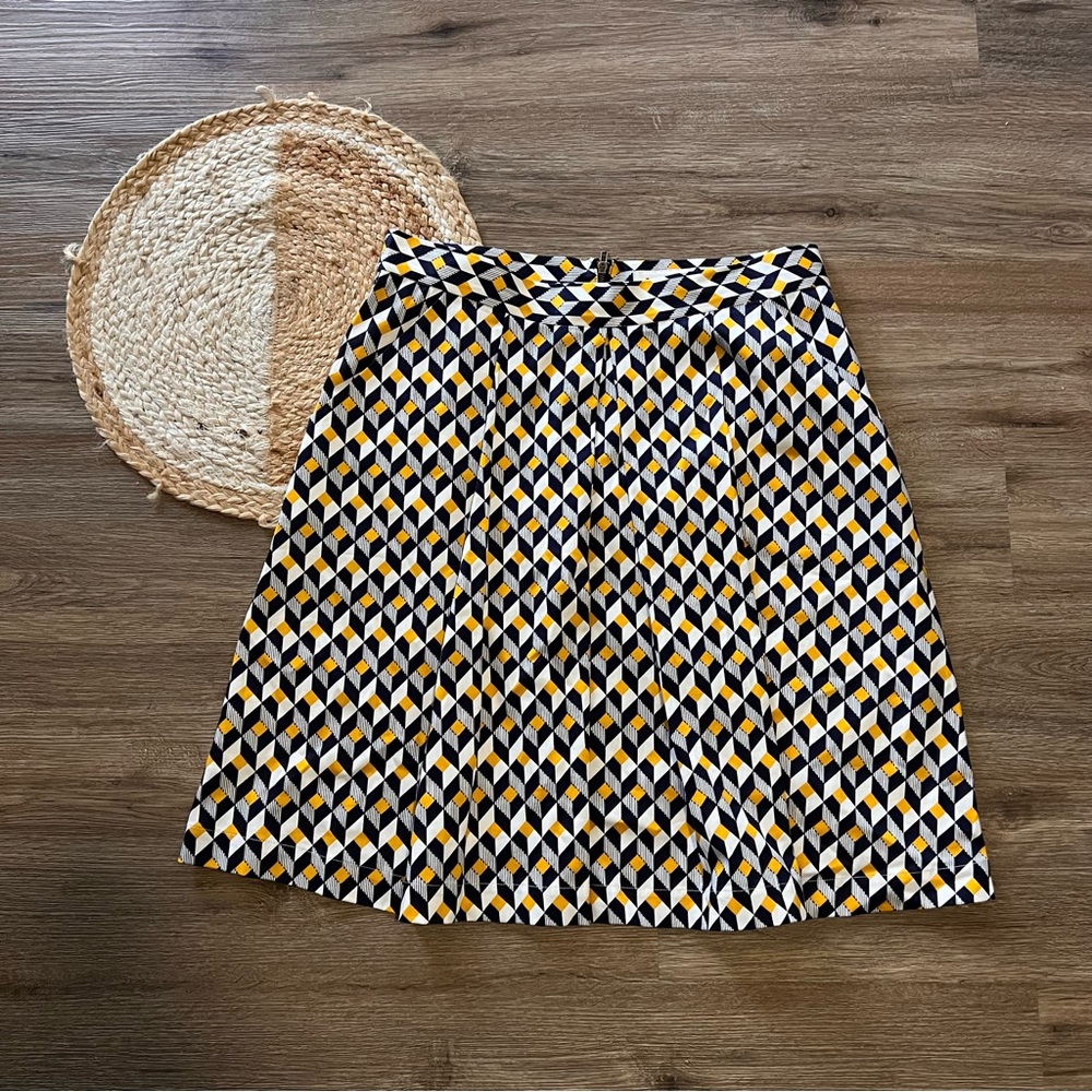LOUCHE LONDON  ModCloth Geometric Print Pleated Skirt